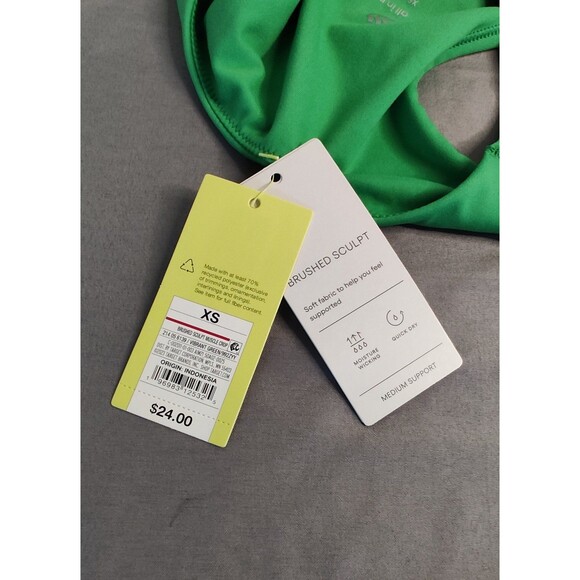 All in Motion Medium Support Muscle Cropped Sports Bra Vibrant Green XS - Picture 7 of 7